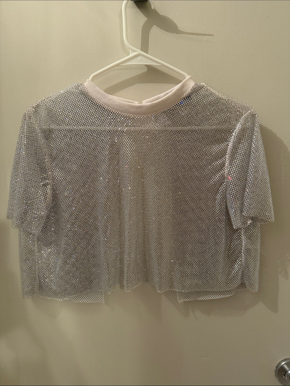 AKIRA Silver Mesh Cropped Tee